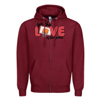 Burgundy for the love of the game Zipper Hoodie - MaliasSmallBusiness