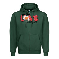 Sports Green for the love of the game Zipper Hoodie - MaliasSmallBusiness