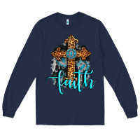 Navy faith western turquoise Long Sleeve Tee - AdoDesignShop