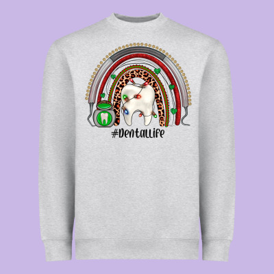 Christmas Dental Life Rainbow Heavyweight Sweatshirt Designed By Jahusdesignshop