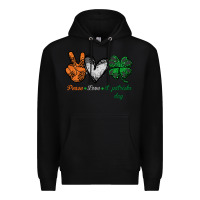 Black peace love st patrick's day Premium Hoodie - Bettercallsaul
