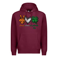 Burgundy peace love st patrick's day Premium Hoodie - Bettercallsaul