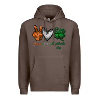 Coffee peace love st patrick's day Premium Hoodie - Bettercallsaul