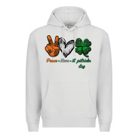 Dove Grey peace love st patrick's day Premium Hoodie - Bettercallsaul