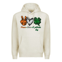 Oatmeal Heather peace love st patrick's day Premium Hoodie - Bettercallsaul