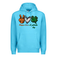 Ocean Blue peace love st patrick's day Premium Hoodie - Bettercallsaul