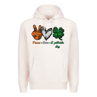 Pale Pink peace love st patrick's day Premium Hoodie - Bettercallsaul