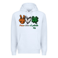 White peace love st patrick's day Premium Hoodie - Bettercallsaul