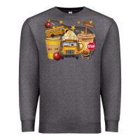 Charcoal Heather School Bus Coffee And Star Bbs Premium Sweatshirt - BundleAndBundleShop