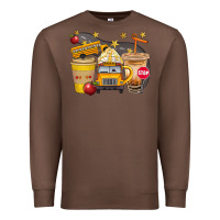 Chestnut School Bus Coffee And Star Bbs Premium Sweatshirt - BundleAndBundleShop