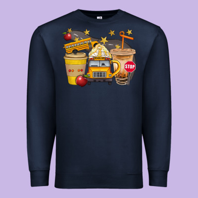 School Bus Coffee And Star Bbs Premium Sweatshirt Designed By Bundleandbundleshop