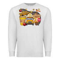Oatmeal Heather School Bus Coffee And Star Bbs Premium Sweatshirt - BundleAndBundleShop