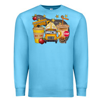 Ocean Blue School Bus Coffee And Star Bbs Premium Sweatshirt - BundleAndBundleShop