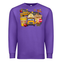 Purple School Bus Coffee And Star Bbs Premium Sweatshirt - BundleAndBundleShop
