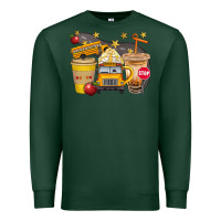 Sports Green School Bus Coffee And Star Bbs Premium Sweatshirt - BundleAndBundleShop