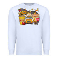 White School Bus Coffee And Star Bbs Premium Sweatshirt - BundleAndBundleShop