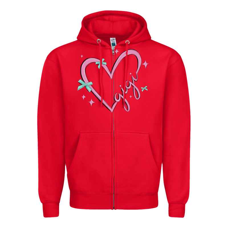 Gigi With Heart And Ribbons Zipper Hoodie by MaliasSmallBusiness | Teevron