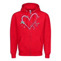 Red gigi with heart and ribbons Zipper Hoodie - MaliasSmallBusiness