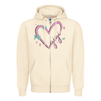 Sandshell gigi with heart and ribbons Zipper Hoodie - MaliasSmallBusiness