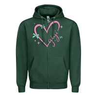 Sports Green gigi with heart and ribbons Zipper Hoodie - MaliasSmallBusiness