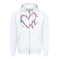 White gigi with heart and ribbons Zipper Hoodie - MaliasSmallBusiness