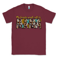 Burgundy my favorite peoplle call me mama Classic Tee - CowhideDigitalArt