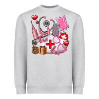 Heather Grey nurse  valentines day love Heavyweight Sweatshirt - AdoDesignShop