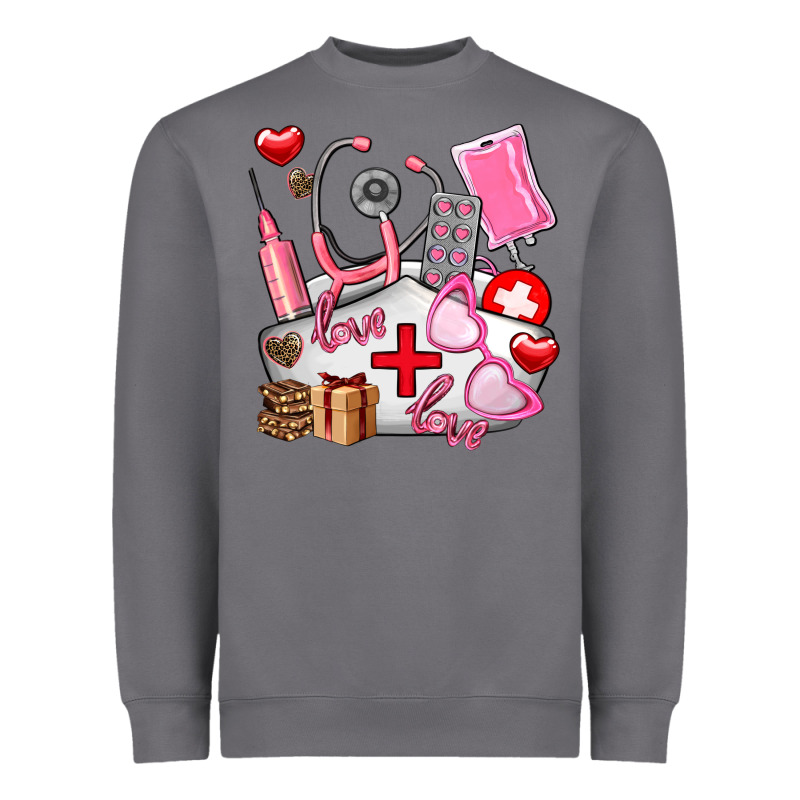 Nurse  Valentines Day Love Heavyweight Sweatshirt by AdoDesignShop | Teevron