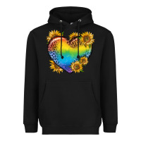Black Pride Heart And Sunflower Heavyweight Hoodie - BundleAndBundleShop
