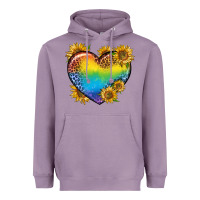 Lavender Pride Heart And Sunflower Heavyweight Hoodie - BundleAndBundleShop