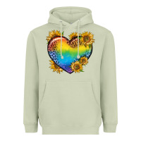Matcha Pride Heart And Sunflower Heavyweight Hoodie - BundleAndBundleShop