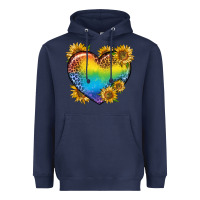 Navy Pride Heart And Sunflower Heavyweight Hoodie - BundleAndBundleShop