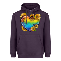 Plum Pride Heart And Sunflower Heavyweight Hoodie - BundleAndBundleShop