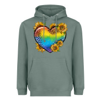 Sage Pride Heart And Sunflower Heavyweight Hoodie - BundleAndBundleShop