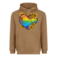 Toasted Coconut Pride Heart And Sunflower Heavyweight Hoodie - BundleAndBundleShop