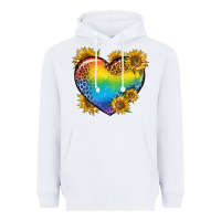White Pride Heart And Sunflower Heavyweight Hoodie - BundleAndBundleShop