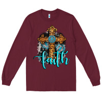 Burgundy faith western turquoise Long Sleeve Tee - AdoDesignShop
