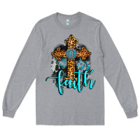 Heather Grey faith western turquoise Long Sleeve Tee - AdoDesignShop