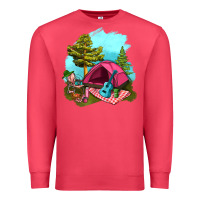 Cardinal Glamping Camp And Pink Tent Premium Sweatshirt - BundleAndBundleShop