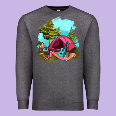 Glamping Camp And Pink Tent Premium Sweatshirt Designed By Bundleandbundleshop