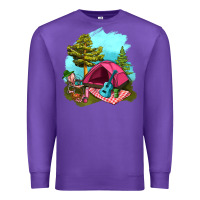 Purple Glamping Camp And Pink Tent Premium Sweatshirt - BundleAndBundleShop