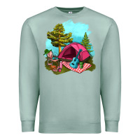 Seafoam Glamping Camp And Pink Tent Premium Sweatshirt - BundleAndBundleShop