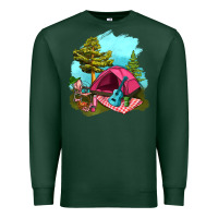 Sports Green Glamping Camp And Pink Tent Premium Sweatshirt - BundleAndBundleShop