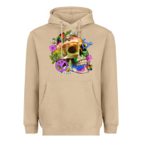 Mushroom Pride Skull And Transgender Symbol With Peace Heavyweight Hoodie - BundleAndBundleShop