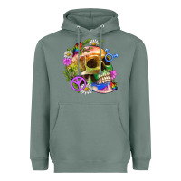 Sage Pride Skull And Transgender Symbol With Peace Heavyweight Hoodie - BundleAndBundleShop