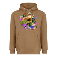 Toasted Coconut Pride Skull And Transgender Symbol With Peace Heavyweight Hoodie - BundleAndBundleShop