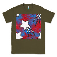 Army Green Glitter 4th Of July Seamless Pattern Classic Tee - BundleAndBundleShop