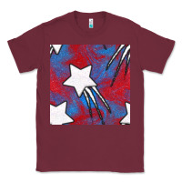 Burgundy Glitter 4th Of July Seamless Pattern Classic Tee - BundleAndBundleShop