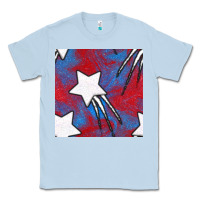 Dusty Blue Glitter 4th Of July Seamless Pattern Classic Tee - BundleAndBundleShop