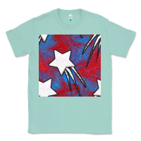 Seafoam Glitter 4th Of July Seamless Pattern Classic Tee - BundleAndBundleShop